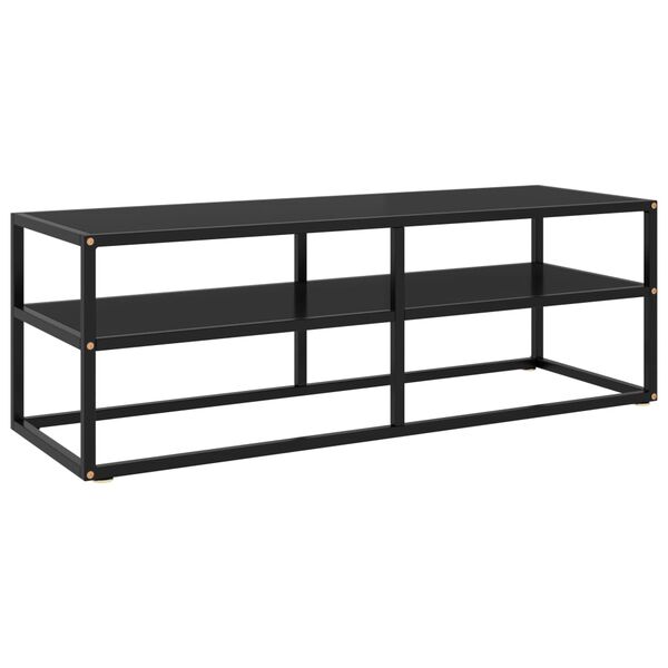 vidaXL Mueble para TV negro con vidrio negro 120x40x40 cm