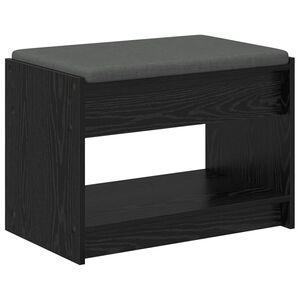 vidaXL Banco de entrada Roble Negro 63 x 38 x 45 cm