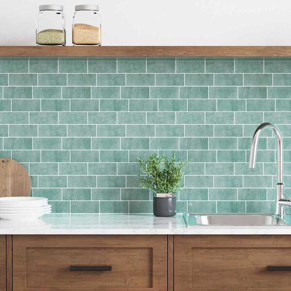 vidaXL Azulejo de metro 10 pcs Verde grisáceo 29.4 x 21.4 cm