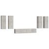 vidaXL Set de muebles de TV 6 pzas madera contrachapada gris hormig&oacute;n