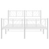 vidaXL Estructura cama sin colchón con estribo metal blanco 135x190 cm