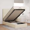 vidaXL Estructura de cama otomana con colchón tela crema 80x200cm