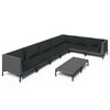 vidaXL Set sof&aacute;s de jard&iacute;n 8 pzas cojines rat&aacute;n sint&eacute;tico gris oscuro