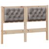 vidaXL Cabecero Otro Marr&oacute;n y taupe 135 cm Madera maciza de pino