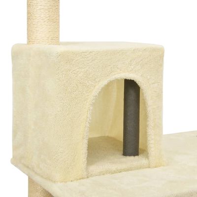 vidaXL Rascador para gatos con postes de sisal crema 119 cm