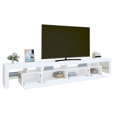 vidaXL Mueble de TV con luces LED blanco 260x36,5x40 cm