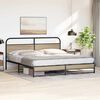 vidaXL Estructura de cama sin colch&oacute;n metal roble ahumado 183x213 cm