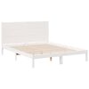 vidaXL Cama extralarga sin colchón madera maciza blanca 140x220 cm