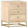 vidaXL Mesita de noche de madera maciza de mango dorado 40x30x50 cm