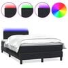 vidaXL Cama box spring con colch&oacute;n y LED terciopelo negro 120x210 cm