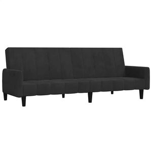 vidaXL Sof&aacute; cama de 2 plazas terciopelo negro