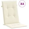 vidaXL Coj&iacute;n silla de jard&iacute;n respaldo alto 4 uds tela crema 120x50x2cm