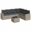 vidaXL Set de sof&aacute;s de jard&iacute;n 7 pzas con cojines rat&aacute;n PE gris claro