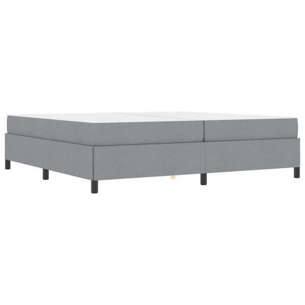 vidaXL Cama tipo Box Spring con colch&oacute;n Gris Claro 200 x 200 cm tela