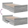 vidaXL Cama con cajones madera ingeniería gris Sonoma 100x200 cm