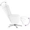 vidaXL Sill&oacute;n reclinable con reposapi&eacute;s cuero sint&eacute;tico blanco