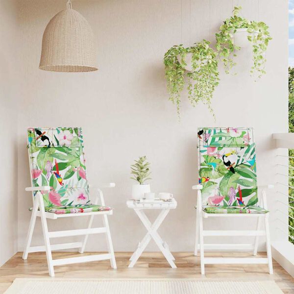 vidaXL Cojines de silla con respaldo alto 2 uds tela Oxford multicolor