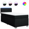 vidaXL Cama box spring con colch&oacute;n tela negro 100x200 cm