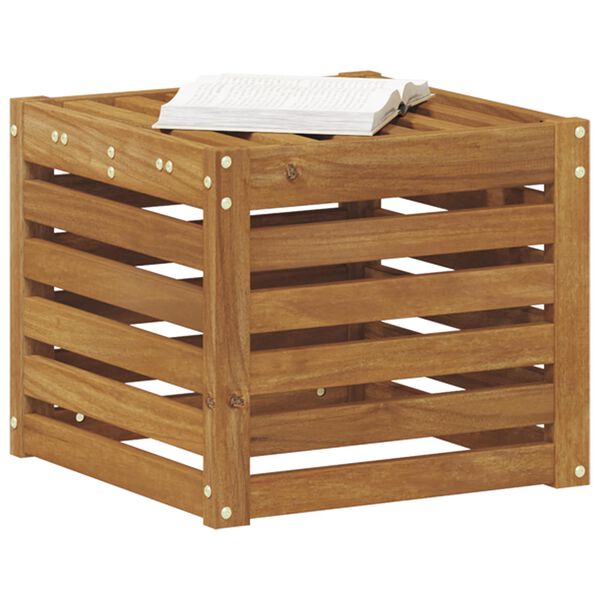 vidaXL Banco de taburete exterior Natural 43 x 43 x 37 cm