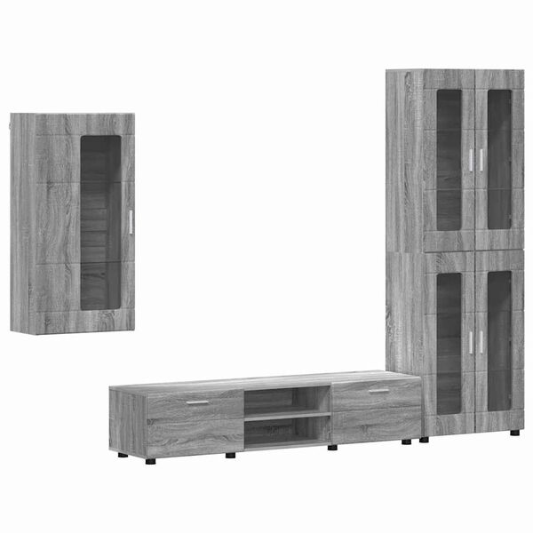 vidaXL Conjunto de mueble de TV con caj&oacute;n FLORIN Gris Sonoma