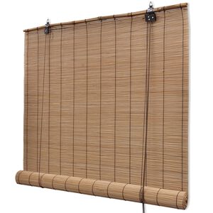 vidaXL Persianas enrollables de bamb&uacute; marr&oacute;n 140x160 cm