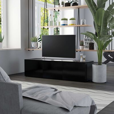 vidaXL Mueble para TV madera contrachapada negro 120x34x30 cm