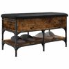 vidaXL Banco zapatero madera de ingenier&iacute;a roble ahumado 82x42x45 cm