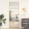 vidaXL Puerta de interior dorada vidrio templado y aluminio 76x201,5cm