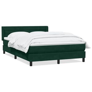 vidaXL Cama box spring con colch&oacute;n terciopelo verde oscuro 160x210 cm