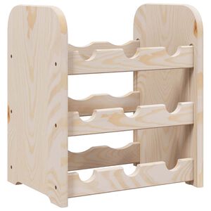 vidaXL Botellero de madera maciza de pino 33x25x37 cm