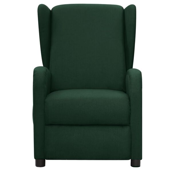 vidaXL Sillón de masaje de tela verde oscuro