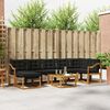 vidaXL Conjunto de sof&aacute;s de exterior con coj&iacute;n 8 pcs Natural y negro