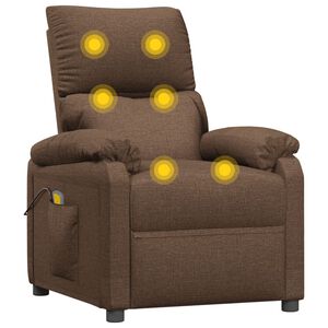 vidaXL Sill&oacute;n de masaje el&eacute;ctrico tela marr&oacute;n