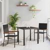 vidaXL Conjunto de Comedor de Jard&iacute;n 3 pcs Negro rat&aacute;n sint&eacute;tico