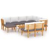vidaXL Muebles de jard&iacute;n 9 piezas con cojines madera maciza de acacia