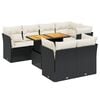 vidaXL Set de sof&aacute;s de jard&iacute;n 8 piezas y cojines rat&aacute;n sint&eacute;tico negro