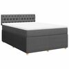 vidaXL Cama box spring con colch&oacute;n tela gris oscuro 140x200 cm
