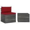 vidaXL Muebles de jard&iacute;n de palets 2 piezas cojines madera maciza pino