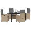 vidaXL Conjunto de Comedor de Jard&iacute;n 5 pcs Beige rat&aacute;n sint&eacute;tico