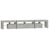 vidaXL Mueble de TV con luces LED gris hormigón 230x36,5x40 cm