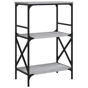 vidaXL Librer&iacute;a 3 estantes madera ingenier&iacute;a gris Sonoma 59x35x90,5 cm