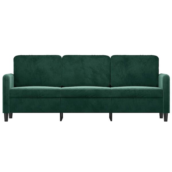 vidaXL Sof&aacute; de 3 plazas terciopelo verde oscuro 180 cm