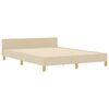 vidaXL Estructura de cama con cabecera Crema 160 x 200 cm tela