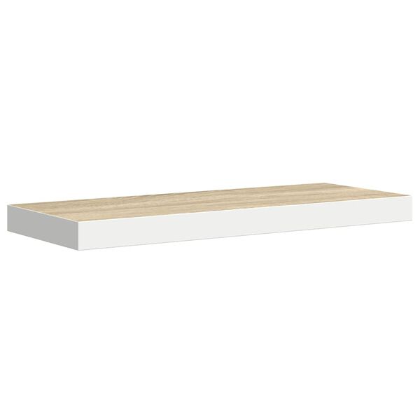 vidaXL Estante flotante de pared MDF roble y blanco 60x23,5x3,8 cm