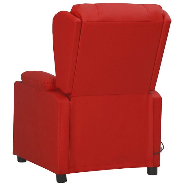 vidaXL Sill&oacute;n de masaje elevable cuero sint&eacute;tico rojo tinto