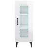 vidaXL Aparador de madera contrachapada blanco brillante 34,5x34x90 cm