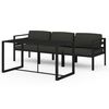 vidaXL Set muebles de jard&iacute;n 4 pzas y cojines aluminio gris antracita