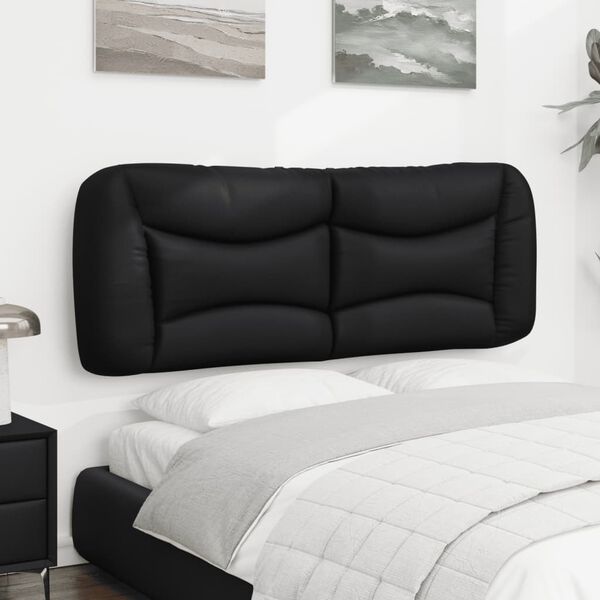 vidaXL Cabecero de cama acolchado Hvar cuero sint&eacute;tico negro 120 cm