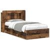 vidaXL Estructura de cama con almacenamiento Madera envejecida