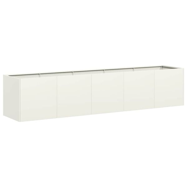 vidaXL Jardinera de acero laminado en frío blanco 200x40x40 cm